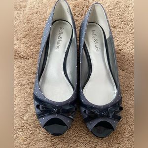 Kelly & Katie polka dot wedge shoes